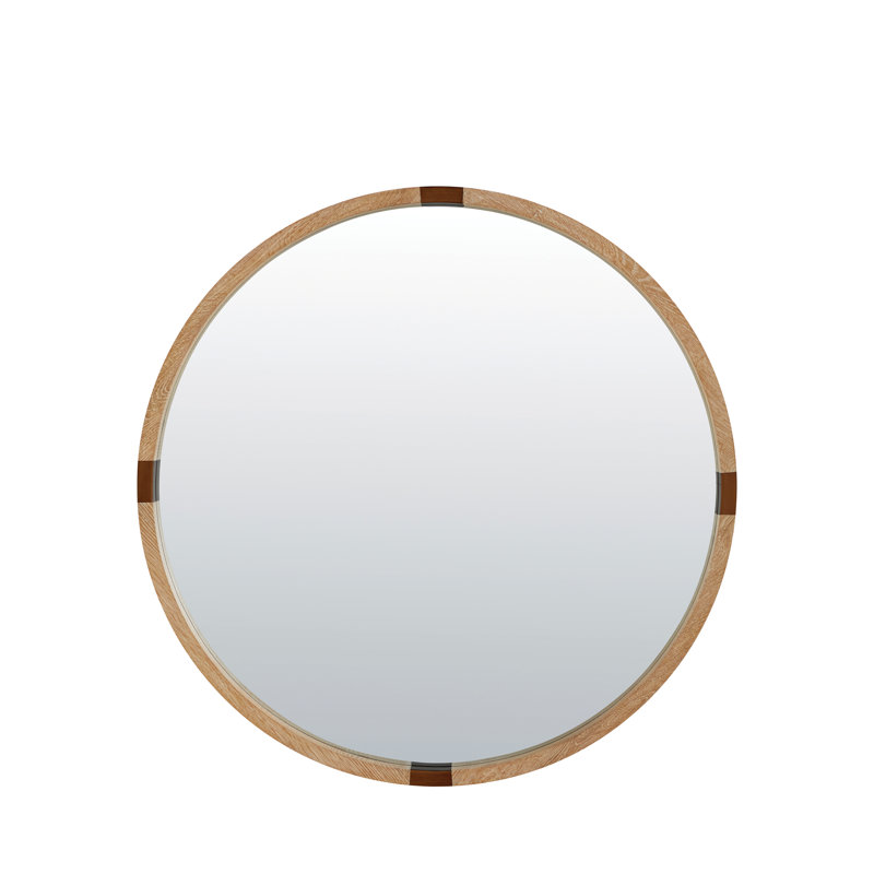 Zion Round Wood Wall Mirror, 36" x 36"