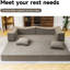 3 lits avec matelas en mousse viscoélastique, convertible pour les espaces de vie, velours côtelé doux, grand confort, coussin antidérapant, aucun assemblage requis, matelas de couleur kaki 21 lits, canapé de plancher polyvalent
