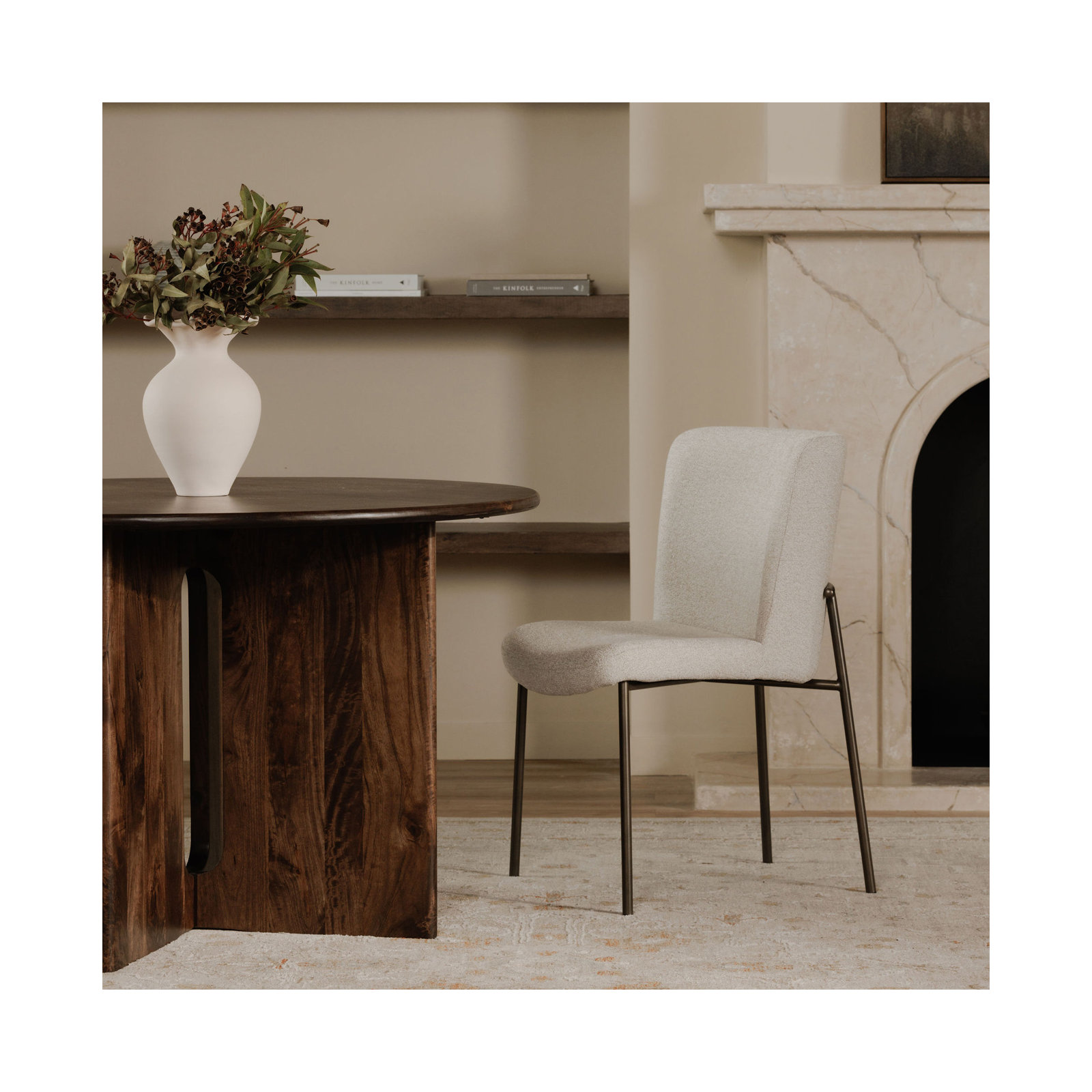 Dareau Dining Chair-Set Of Two, White Polyester