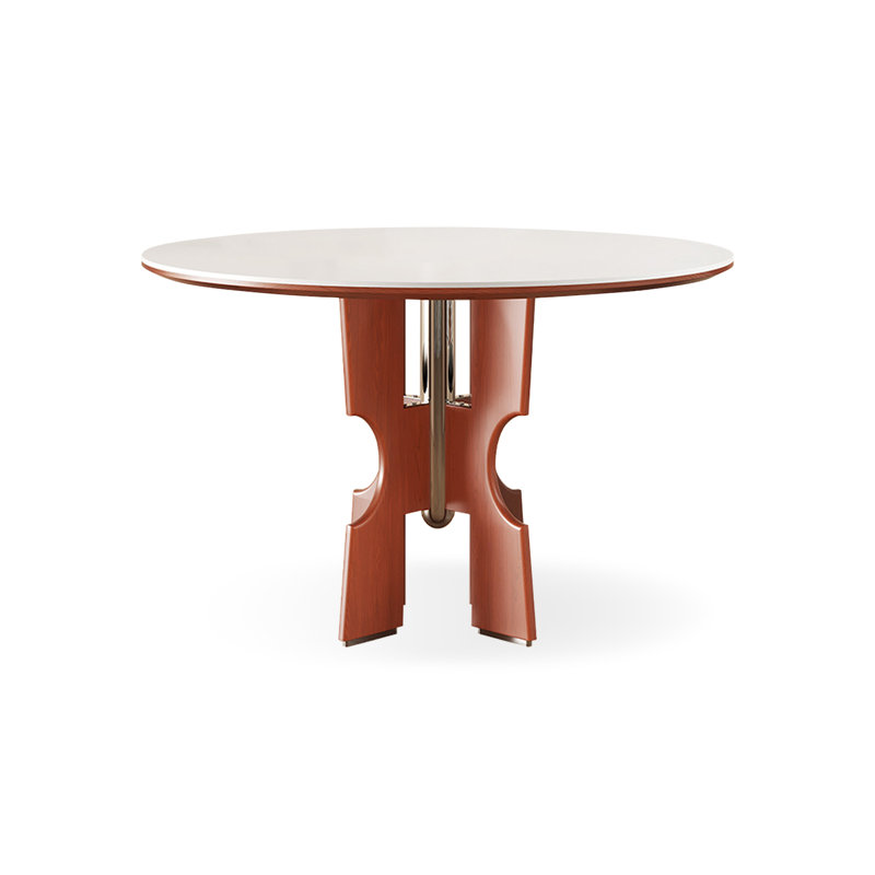Table de salle à manger blanche et noyer, H 29,53 po x L 39,37 po x l 39,37 po