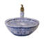 Lavabo vasque de salle de bain en forme de fleur en porcelaine au-dessus du comptoir pour bar et vestiaire chinois
