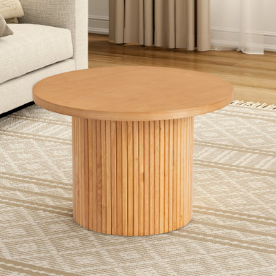 Charleily Solid Wood Coffee Table Round