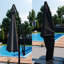 Arethea 300 cm W X 300 cm D Hexagonal Cantilever Parasol with Manual Lift
