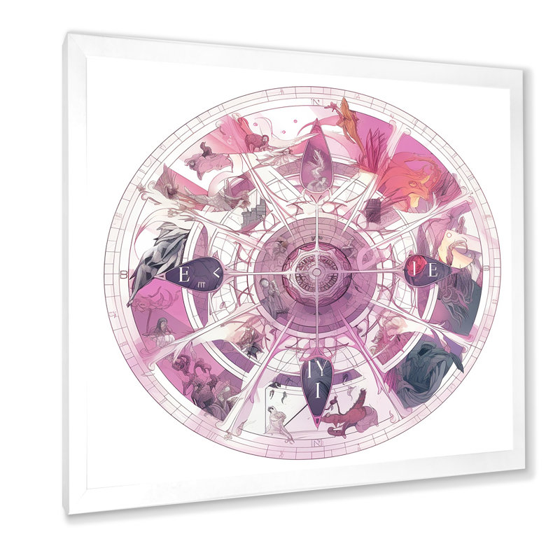"Troisième œil, symbole d'un chakra mauve", reproduction sur toile, Cadre simple blanc, H 30 po x l 30 po