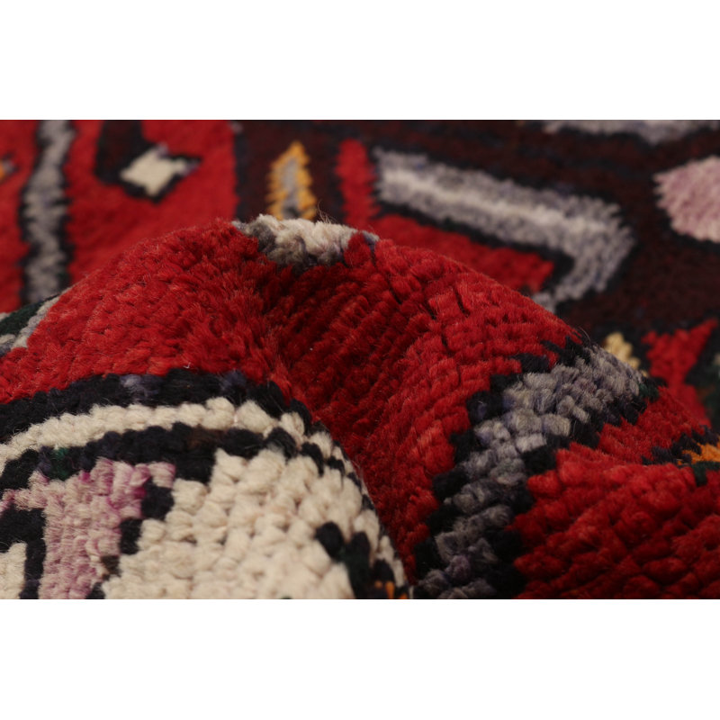 Tapis de couloir unique en laine aux années 1990 4 pi 8 po x 13 pi 6 po Auxane