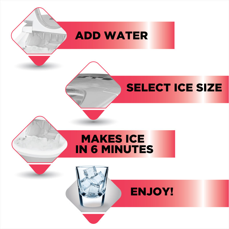 Silver Compact Countertop Portable Ice Maker with 26 lbs Capacity