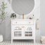Meuble-lavabo autoportant avec tablette de rangement-1193817896