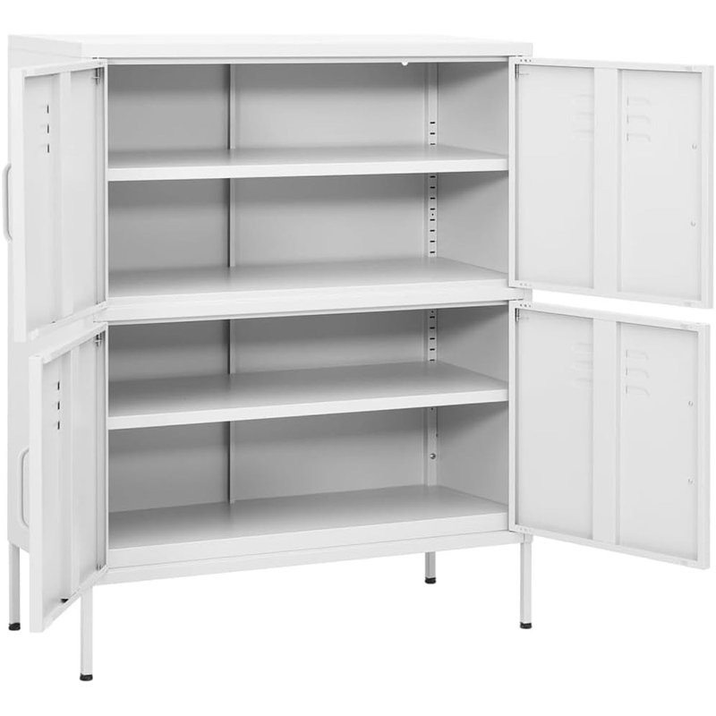 Armoire de rangement en acier blanc