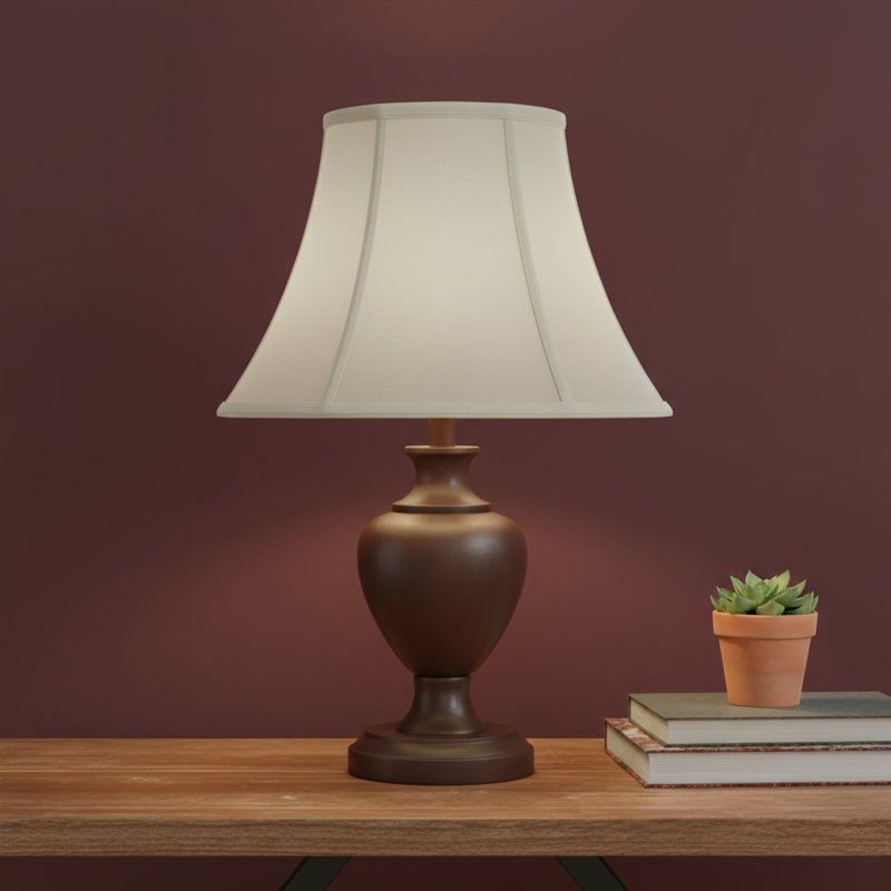 Eggshell Linen Piped Bell Lamp Shade, Beige, 11.63" H x 18.00" W x 18.00" D