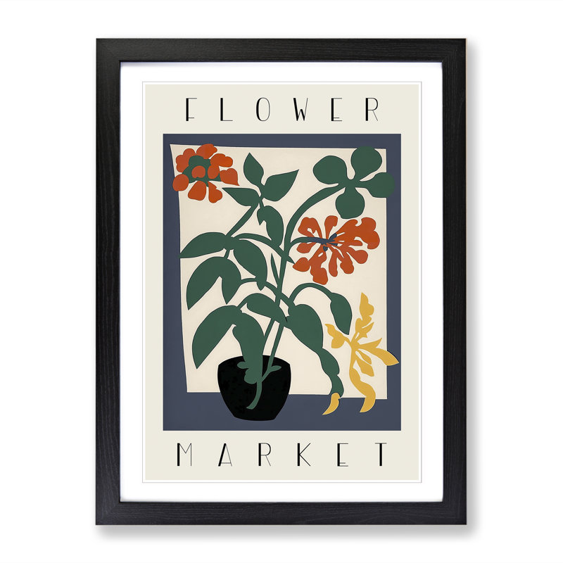 Flower Market Exhibition Advertisement No.3 1 Piece Single Picture Frame Wall Art, 34cm H x 25cm W x 2cm D