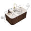 Meuble-lavabo mural avec lavabo, rebords courbés et armoire de rangement-1047005776