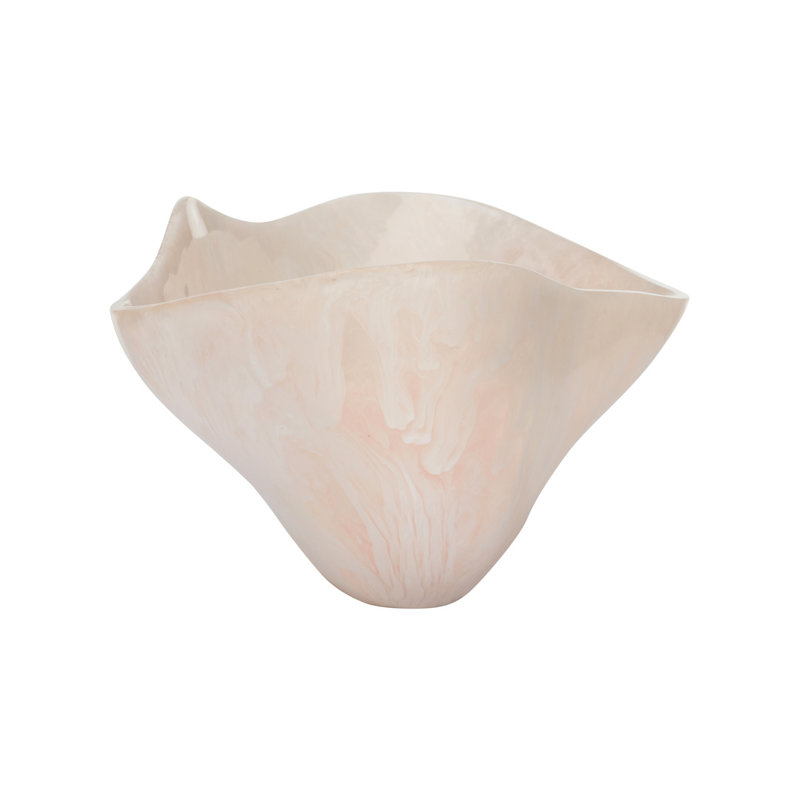Bucolic Oval Bowl - Black Medium, 8.75" H x 21" W x 8.75" D, Pink