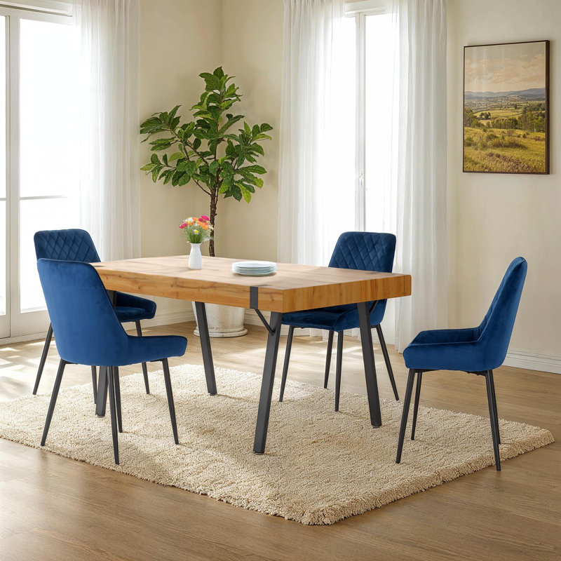 Alcott 4 - Person Dining Set, Sapphire Blue