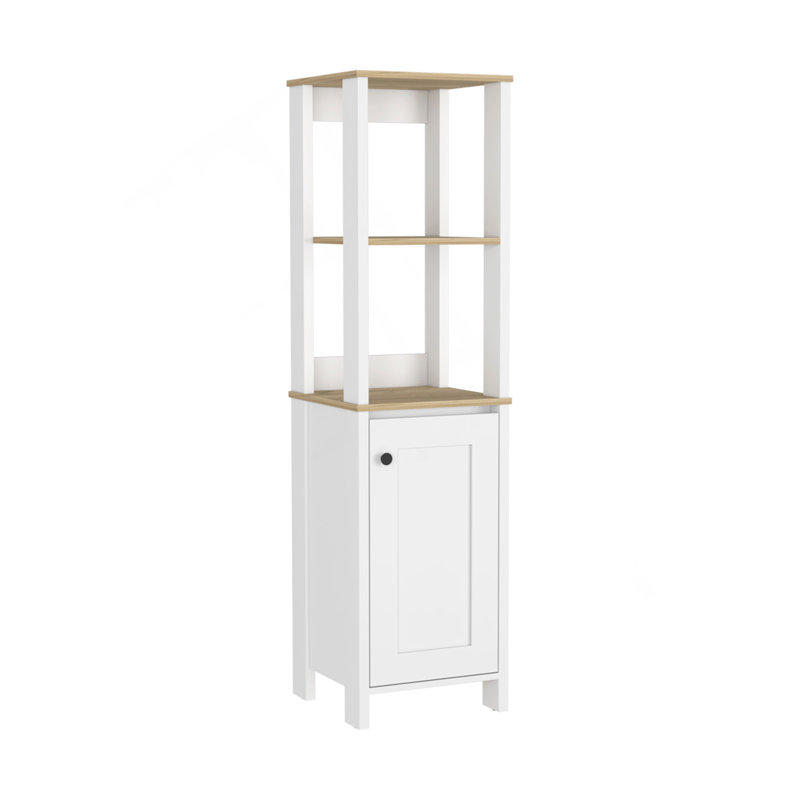 Arctic Linen Cabinet, With Four Shelves, Single Door Cabinet, Multicolor