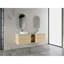 Meuble-lavabo mural 72 po avec lavabo d'art en céramique, 1 tablette de rangement, 4 portes à fermeture douce, contreplaqué, entretien facile