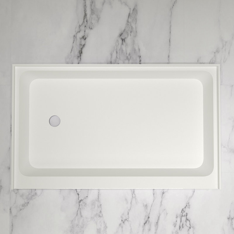 36 x 60 - Drain à droite - Seuil simple - Base de douche en acrylique, Gauche