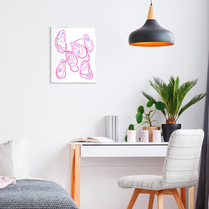 Plaque murale Minimalist Pink Oysters, design par Lil 'Rue