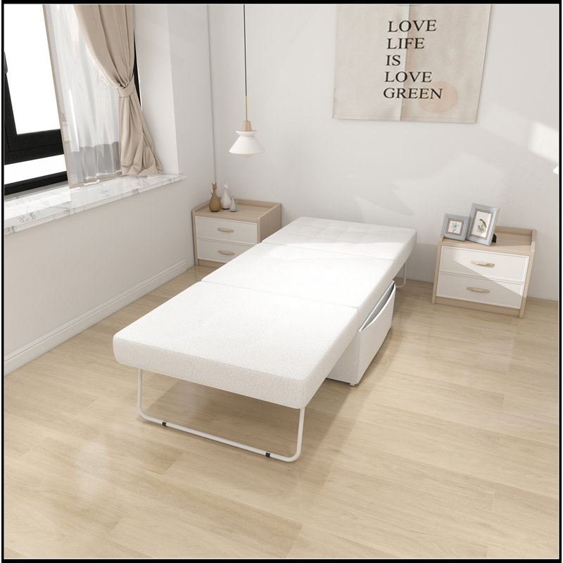 Canapé-lit convertible, canapé-lit pliant multi-fonctions 4 en 1, chaise convertible moderne à dossier réglable pour le salon / petit appartement, largeur 36 po, blanc