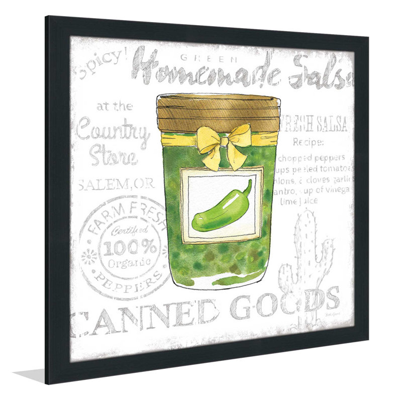 « canning cuisine iii », reproduction de peinture à l’aquarelle, H 21,5 po x l 21,5 po x P 0,75 po, Cadre espresso