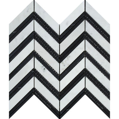 Herringbone Honed Marble Tile