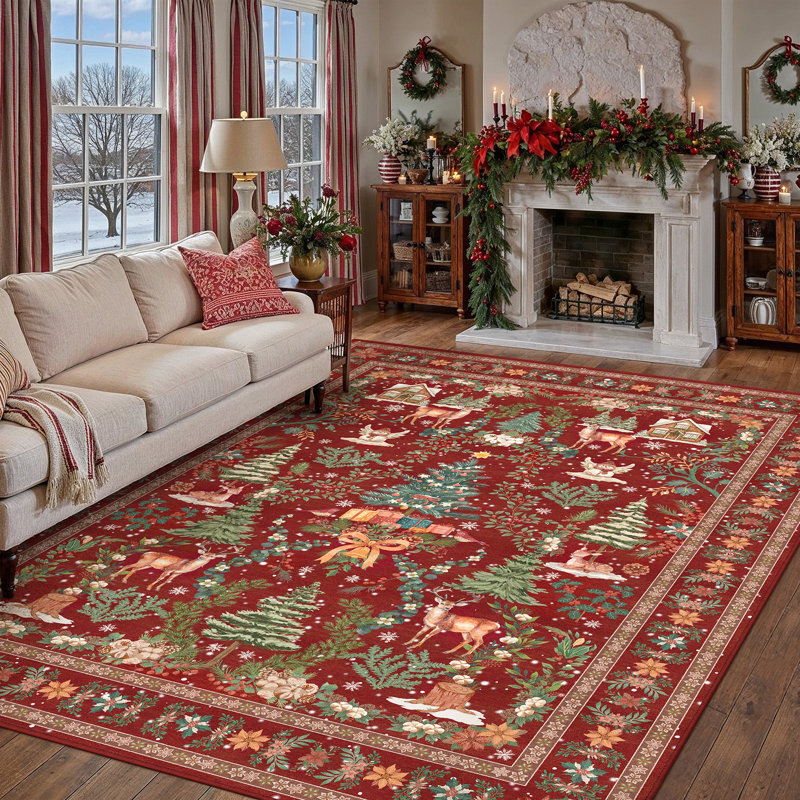 Tapis rouge Yuletide, Rectangulaire 5 pi x 7 pi