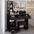 41" Vanity Table With LED Mirror And Storage For Large Space-1328815000