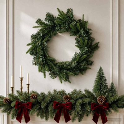 vidaXL Christmas Wreath PVC and PE Indoor Holiday Wall Wreath Christmas Garland