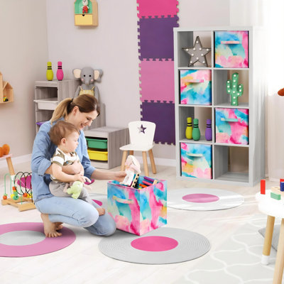 Ensemble de 6 bacs de rangement colorés pliables