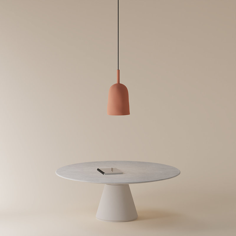 Vessel Pendant Light, 18" H x 14.5" W x 9" D, Black, Blossompink
