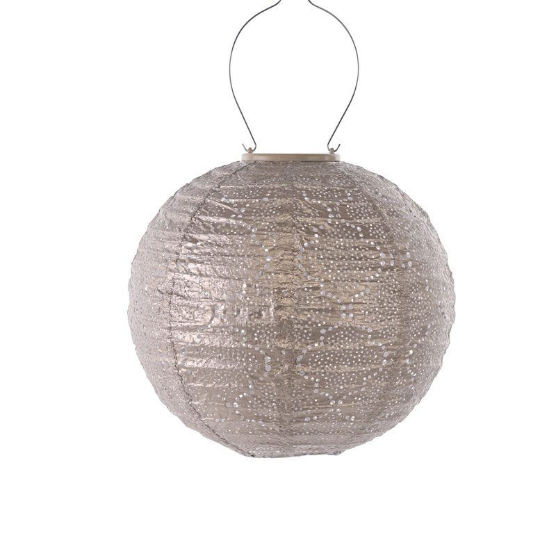 Gold 17.5'' Round Metal LED Outdoor Lantern