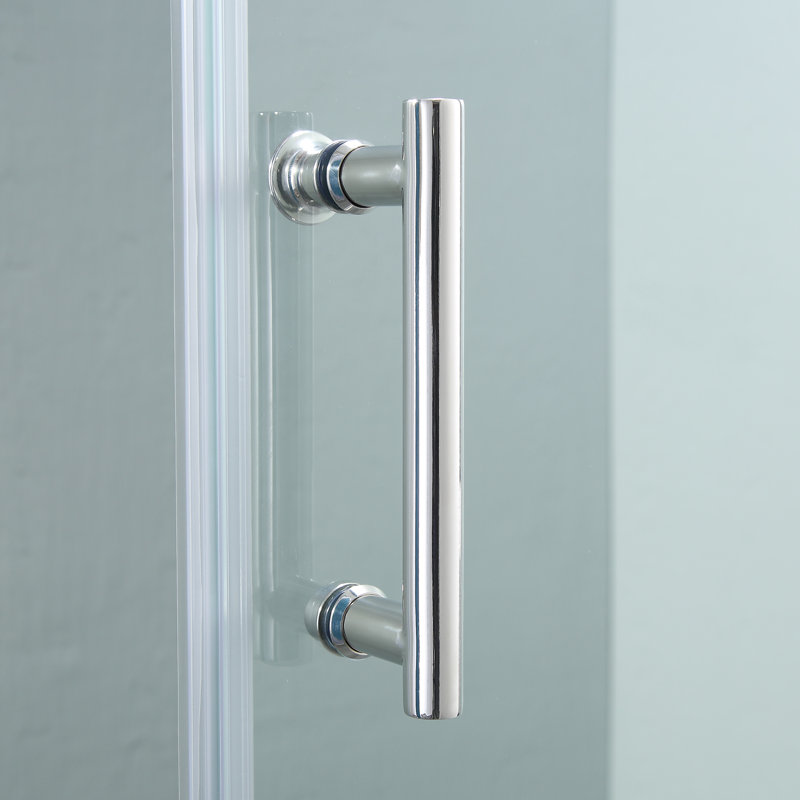 48'' Chrome Semi-Frameless Sliding Shower Door with Clear Glass