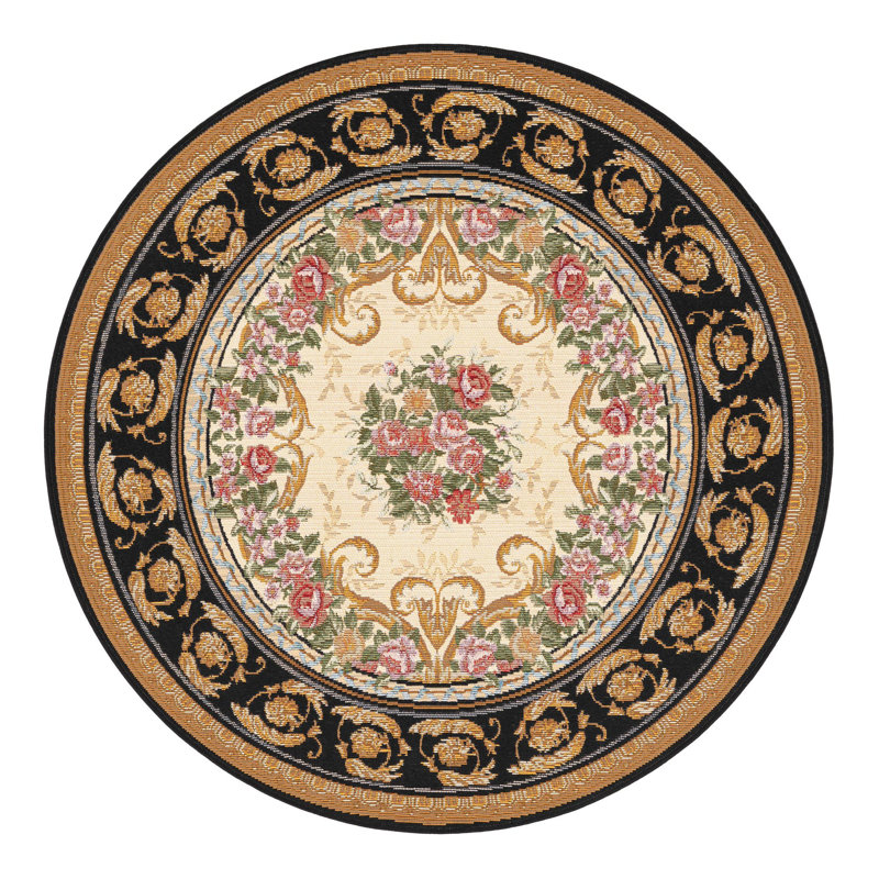 Outdoor Traditional Area Rug, Round 4'1"