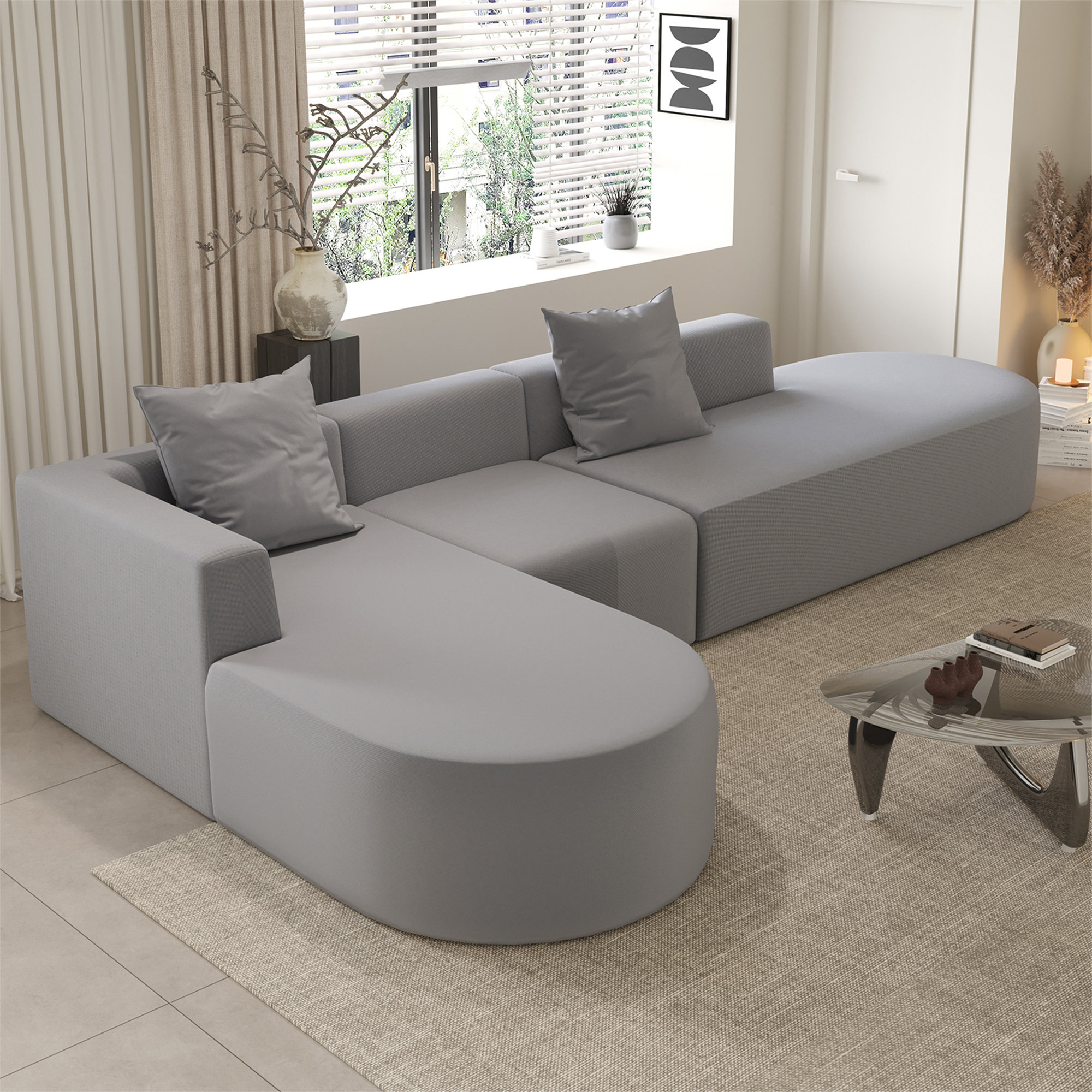 Ivy Bronx L Shaped Modular Sectional Couches Sofa | Wayfair