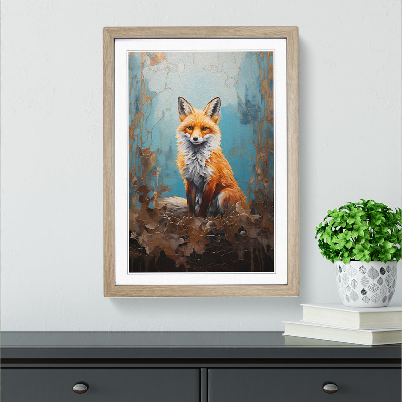 Single Picture Frame Print on Wood, Oak Framed, 34cm H x 25cm W