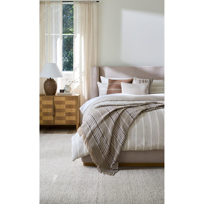 Davala Hand Knotted Wool Vintage Look Area Rug in Ivory, Rectangle 2' x 3'