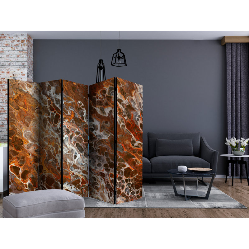 Glavine 225cm W x 172cm H 5 - Panel Solid Wood Folding Room Divider