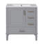 Meuble-lavabo de 30 po avec lavabo en céramique, porte à fermeture en douceur avec tablette intégrée, tiroir profond, tiroir standard, grand tiroir diviseur, grande armoire de rangement pour la salle de bain, design moderne et fonctionnel-657196321