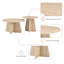 Ensemble de tables basses gigognes de style rétro, tables d'appoint gigognes rondes avec pieds entrecroisés, disponibles en finition noyer ou bois naturel, tables d'appoint pour le salon et la salle à manger