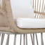 Chaise de salle à manger d'extérieur MP1 - Structure en acier beige et osier, capacité de poids de 300 lb, avec coussin