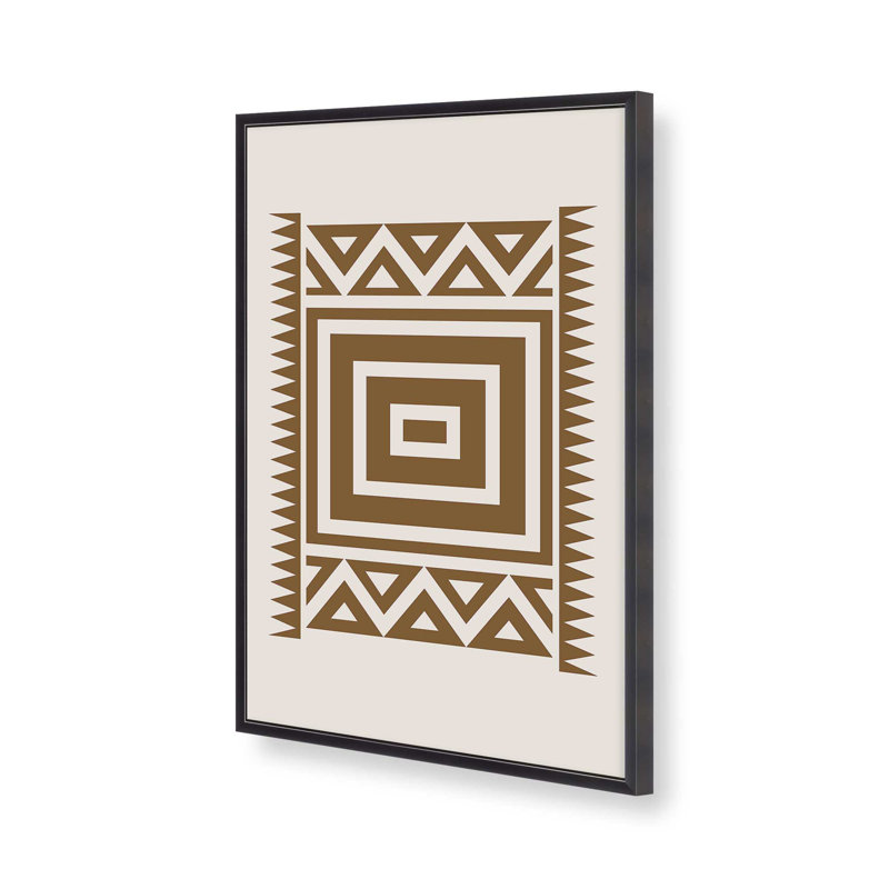 Motif tribal moderne II, Zinc patiné, H 21,25 po x l 17,25 po