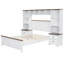 Lit plateforme en bois avec bibliothèque de chevet et tablette de rangement One-in-All 2-2048744105