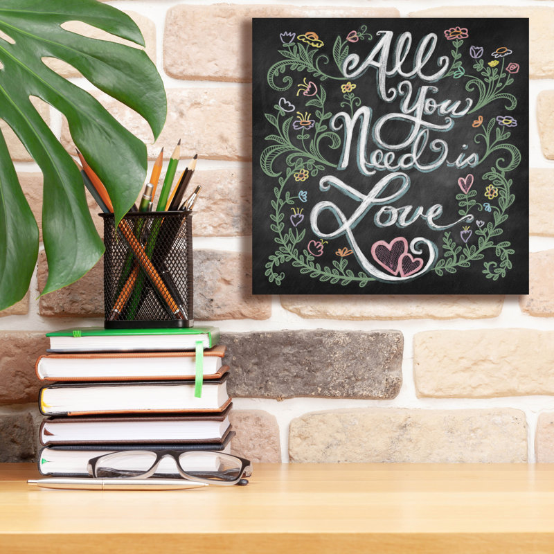«Epic Graffiti» «All You Needis Love» par Elizabeth Caldwell, art mural sur toile, 12 po x 12 po, H 12 po x l 12 po