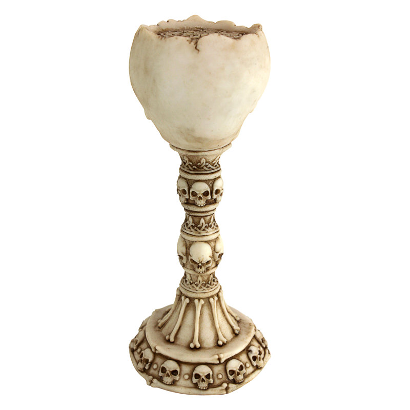 Skullduggery Gothic Fantasy Skull Tabletop Candlestick Set