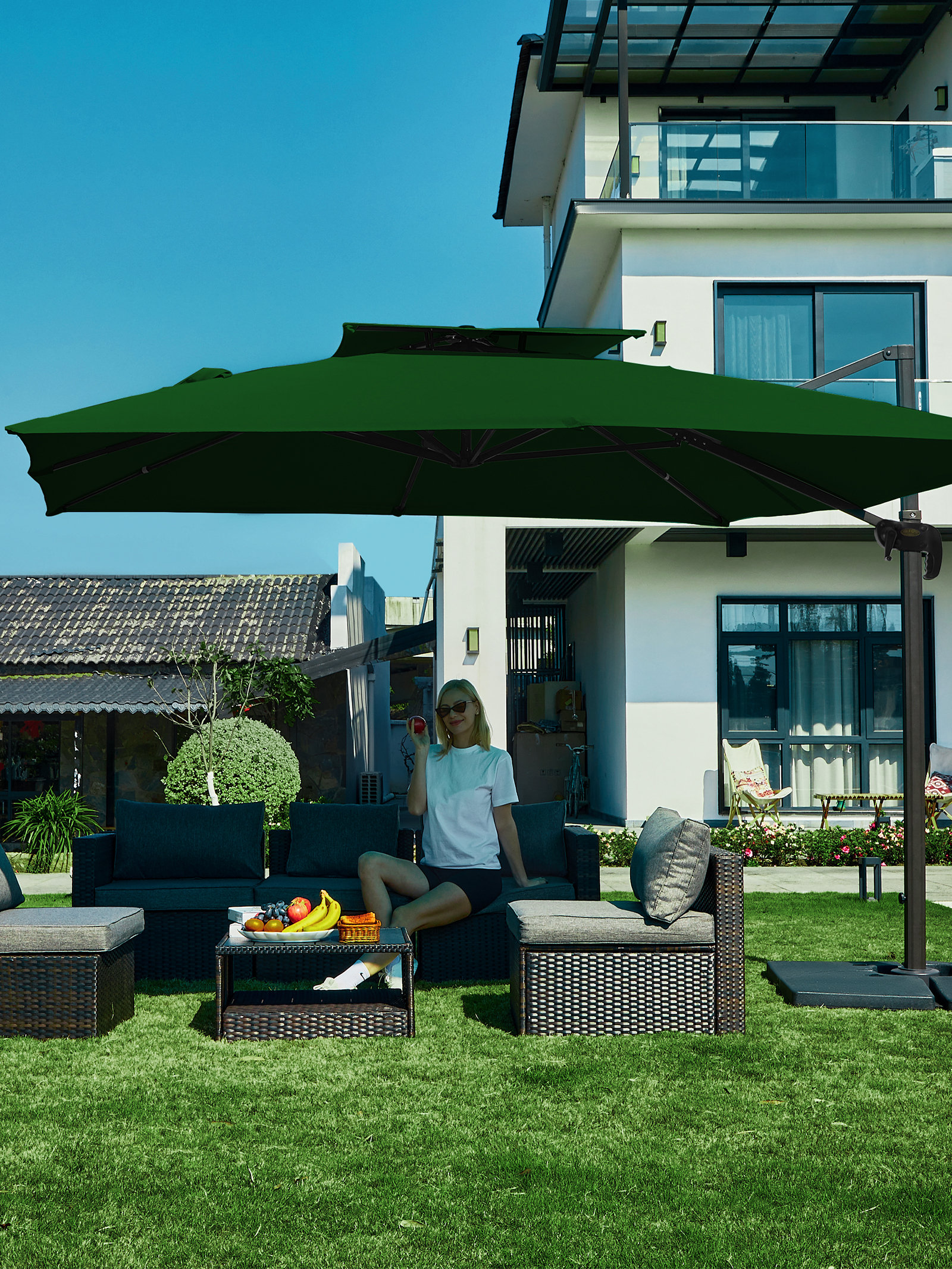 Pulk 120'' Cantilever Umbrella - Stylish Patio Shade