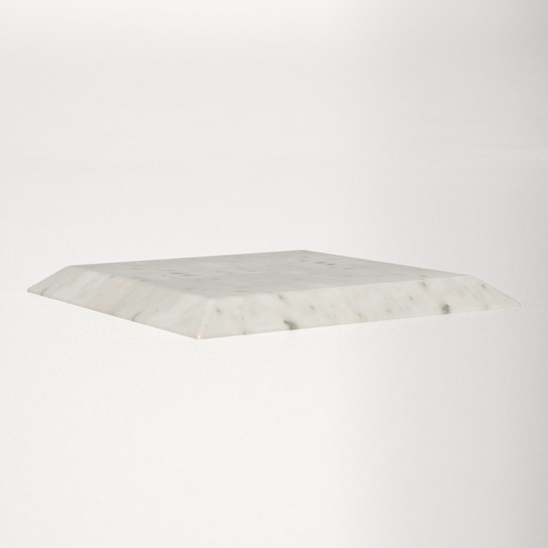Matheson Marble Tray, 10"W x 10"D x 0.75"H, White