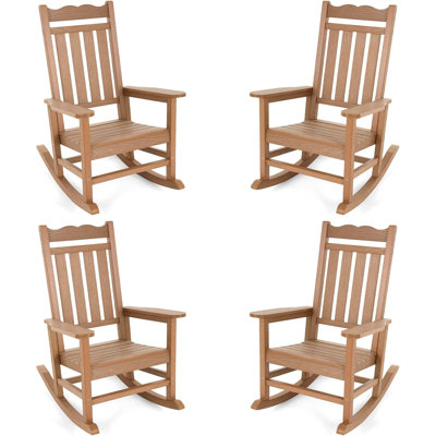 Chaise berçante d'extérieur Hips (ensemble de 4), chaise berçante résistante aux intempéries