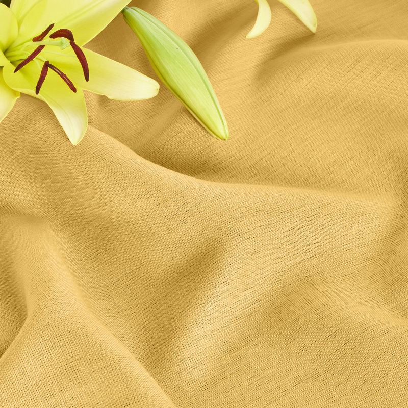 Fete - 100% Pure Rectangle Dining Linen Table Runner, Mustard Yellow, 108" x 14"