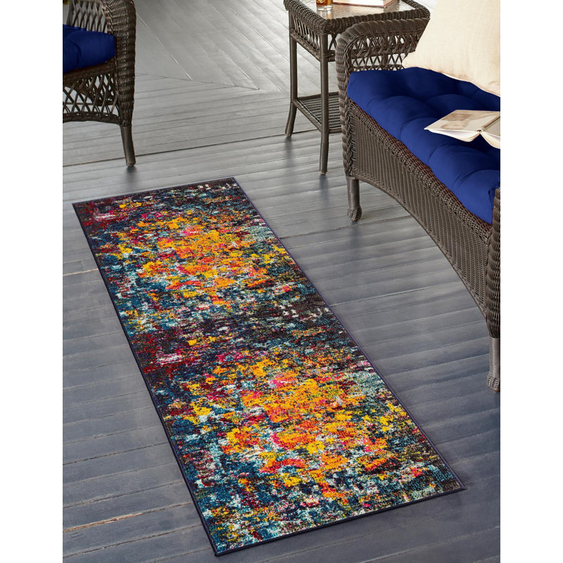 Rizer Washable Abstract Indoor Rug, Runner 2'2" x 6'9"