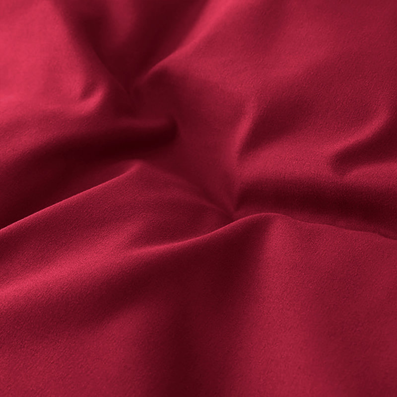 Plain Microfibre Reversible Contemporary Luxury Quilt Duvet Cover with Pillow Cases, Burgundy