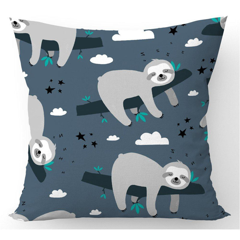 Healdton Sleeping Sloth Square Throw Cushion
